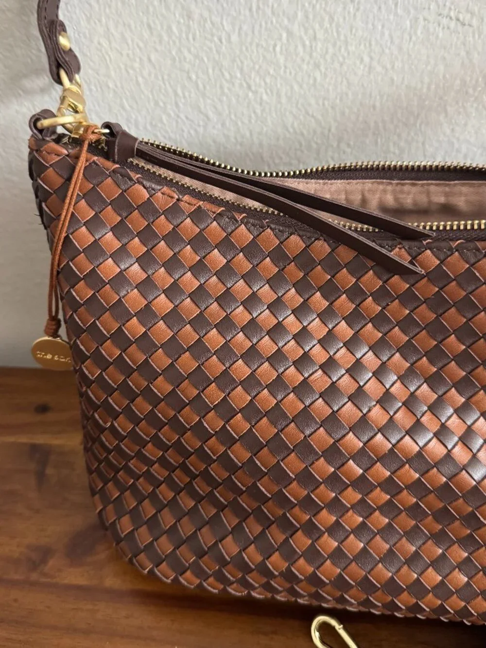 Juniper Small Hobo Shoulder Bag in Woven Leather - The Sak